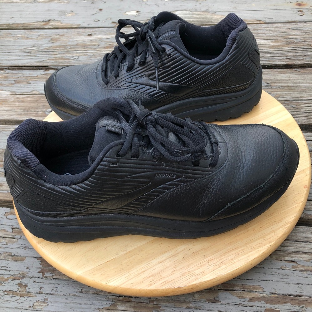 Brooks Addiction Walker 2 Walking Shoes Womens 9D Wide Black Leather 1203071D072